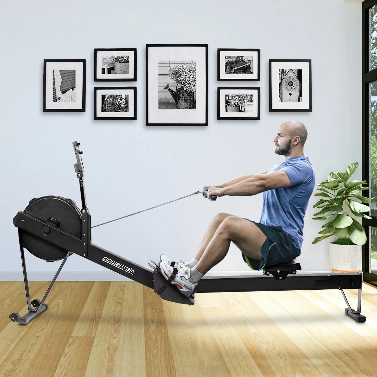 10-Level Air Resistance Rower, Bluetooth, LCD - Powertrain