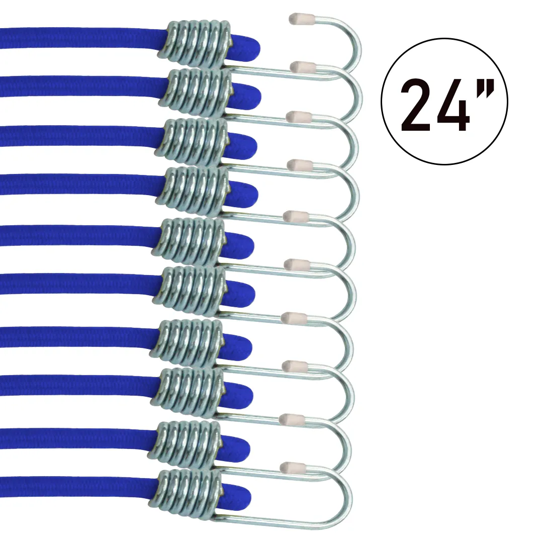 10-Pack 10mm Elastic Cords with Chromed Metal Hooks