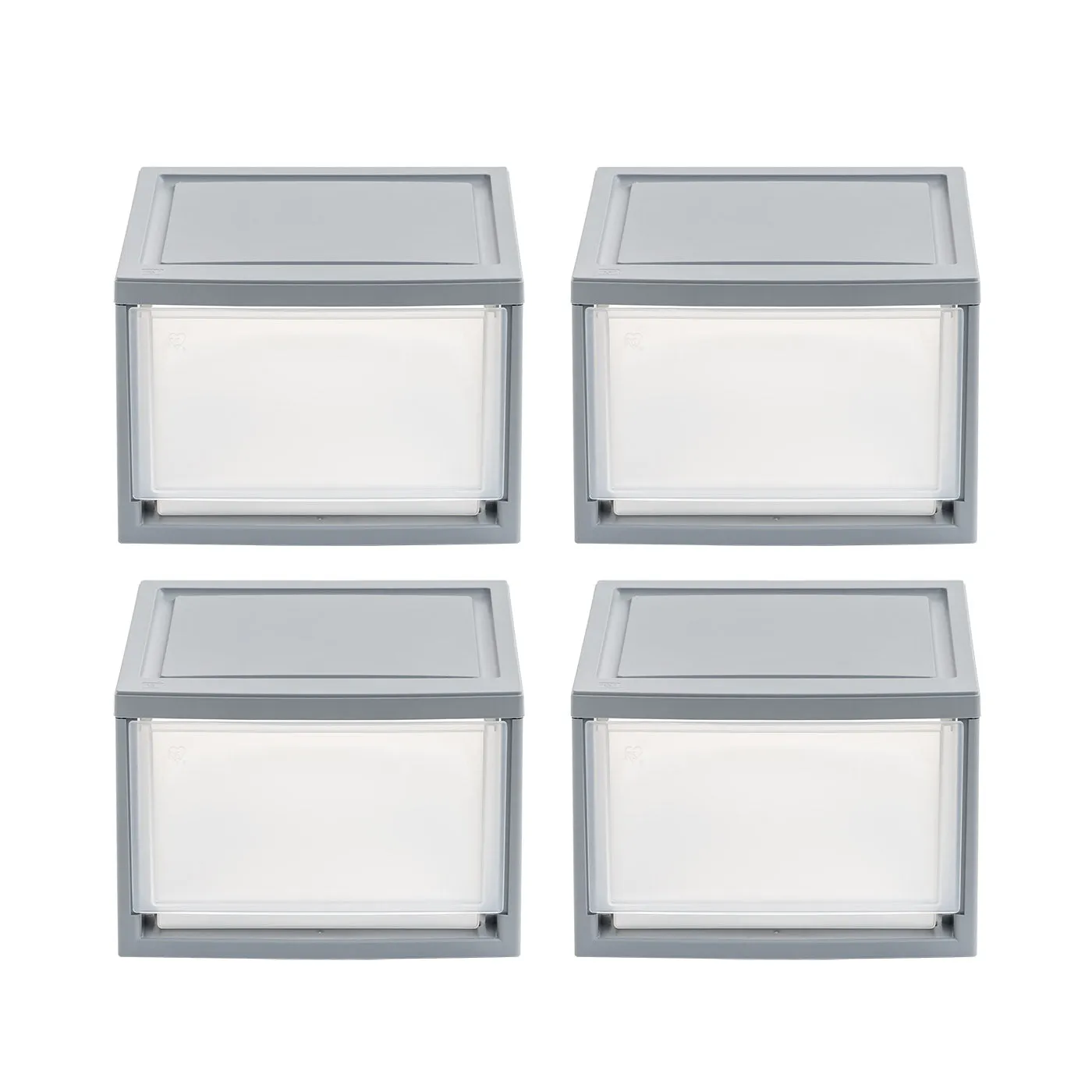 11.88" W Gray Stackble Storage Drawer, Pack of 4