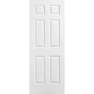 12"x80" 6 Panel Square Textured Moulded Panel Door Hollow Core