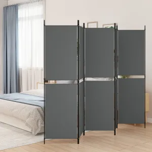 5-Panel Room Divider Anthracite 250x180 cm Fabric