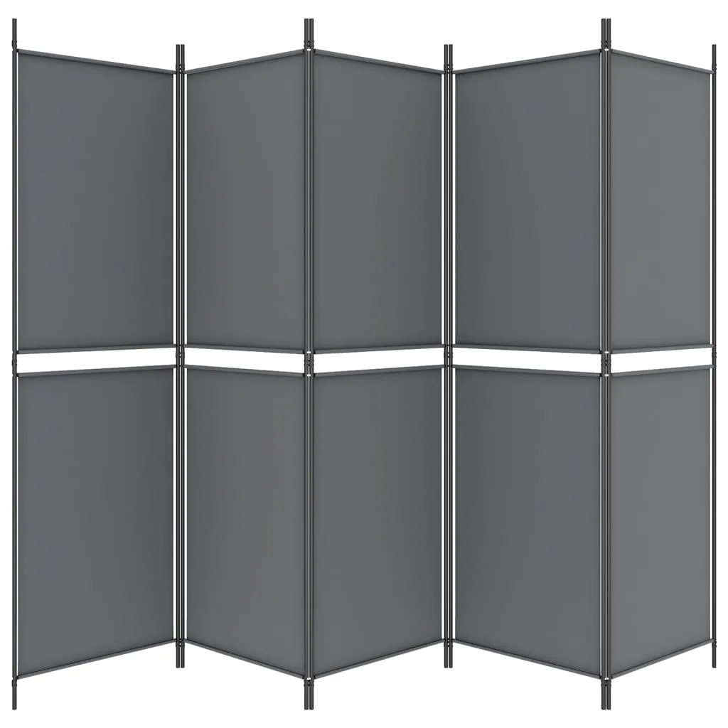 5-Panel Room Divider Anthracite 250x180 cm Fabric