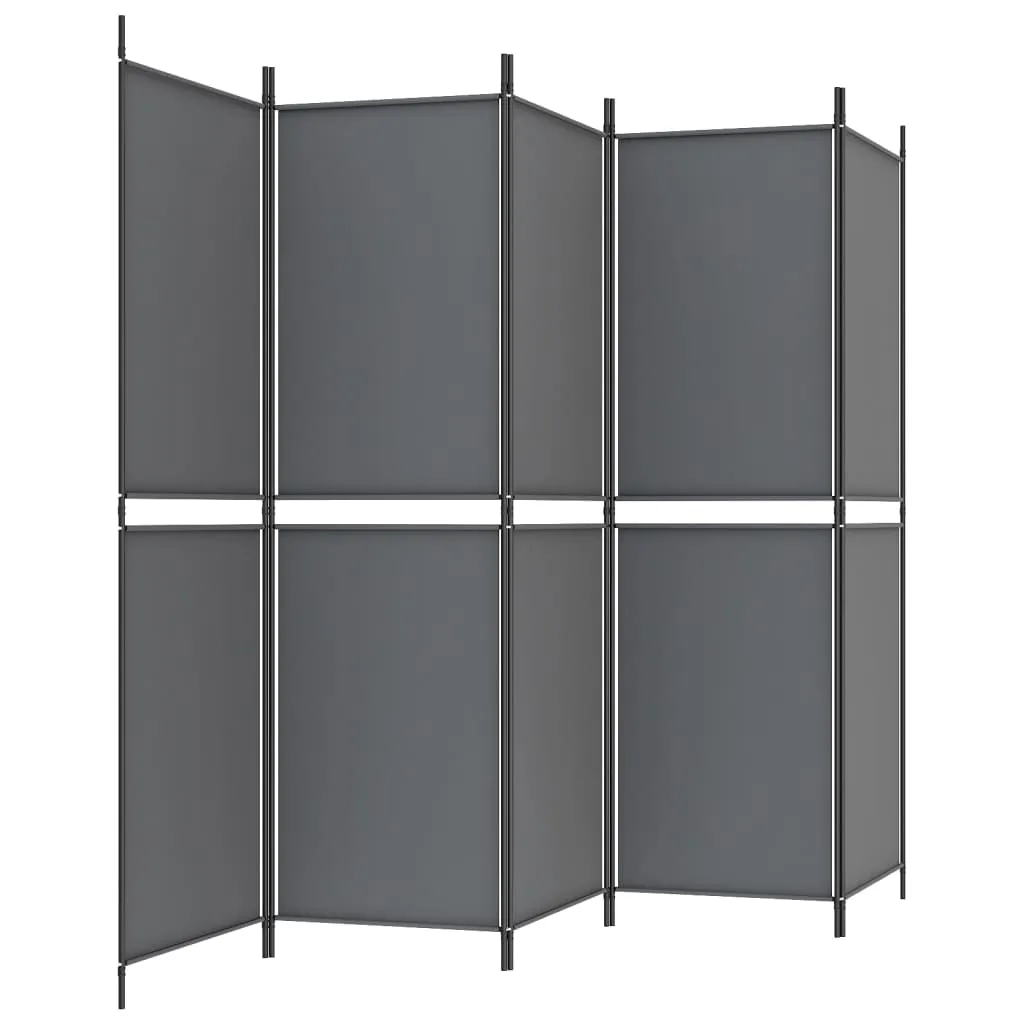 5-Panel Room Divider Anthracite 250x180 cm Fabric