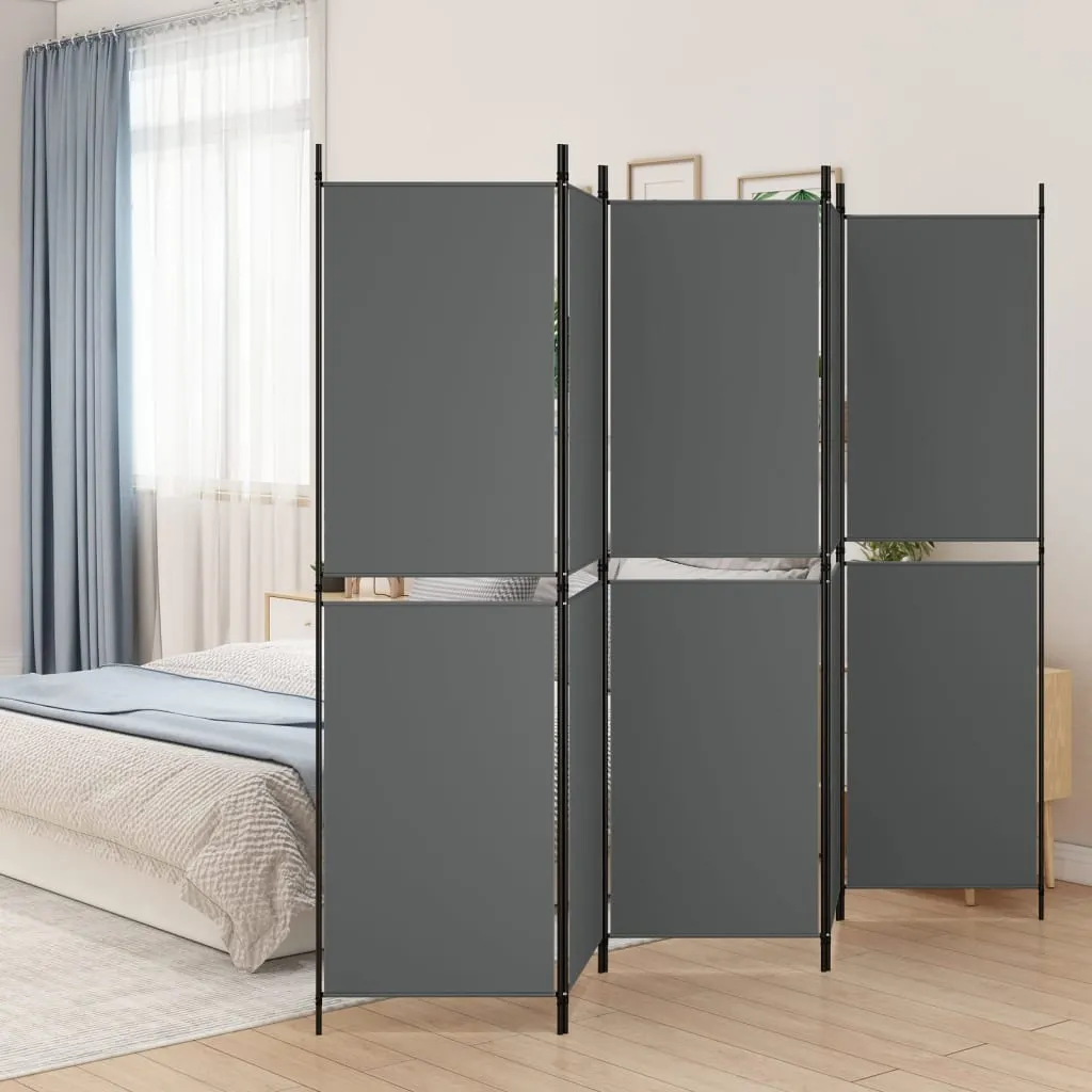 5-Panel Room Divider Anthracite 250x180 cm Fabric