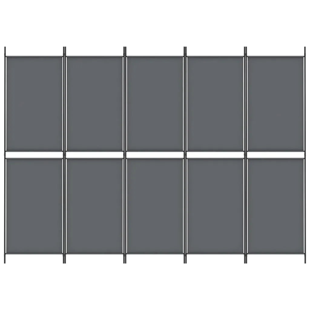 5-Panel Room Divider Anthracite 250x180 cm Fabric