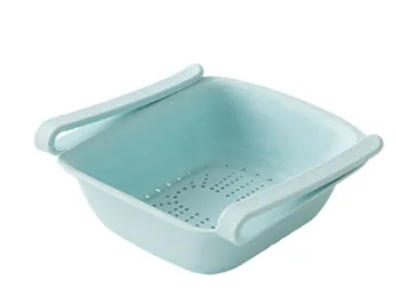 A3016 Kitchen Plastic Drainage Basket Fruit Basket Multifunctional Vegetable Washing Basket Drainer Refrigerator Storage Basket