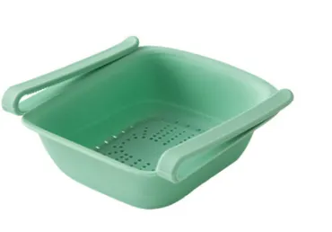 A3016 Kitchen Plastic Drainage Basket Fruit Basket Multifunctional Vegetable Washing Basket Drainer Refrigerator Storage Basket