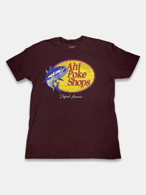 AHI POKE SHOPS Burgundy Tee