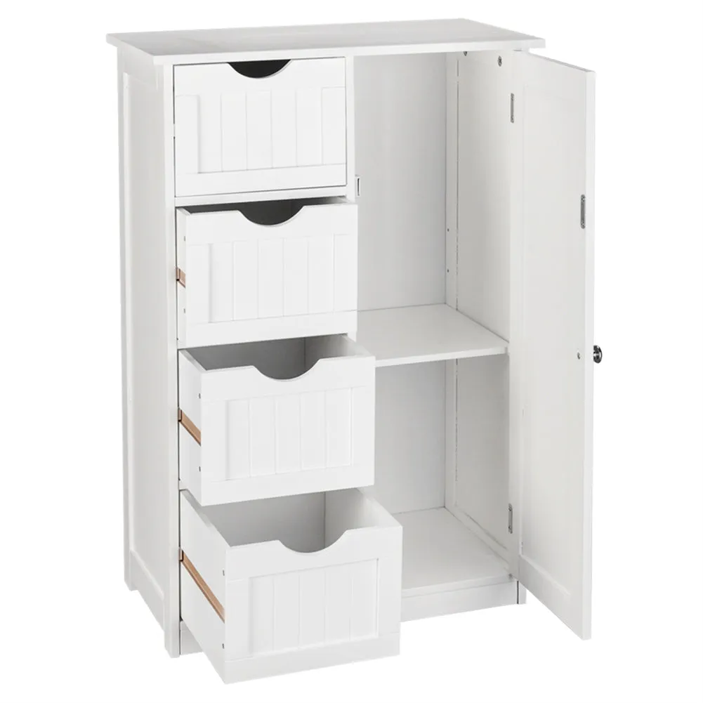 AMYOVE Single Door Bathroom Storage Cabinet with 4 Drawers Waterproof Lightweight