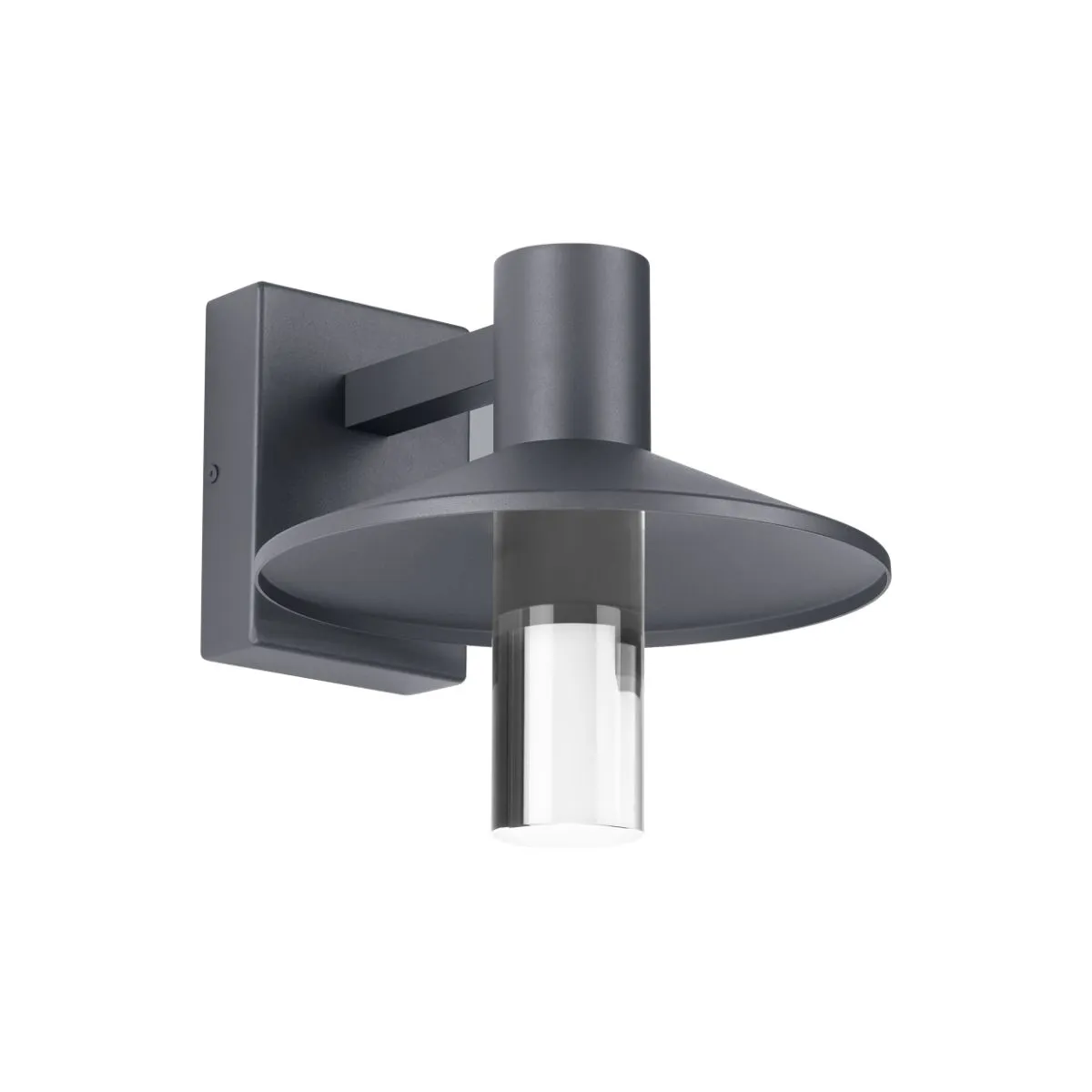 Ash 10 In. LED Hi-Output Outdoor Wall Sconce 1114 Lumens 2700K Gray Finish Clear Cylinder