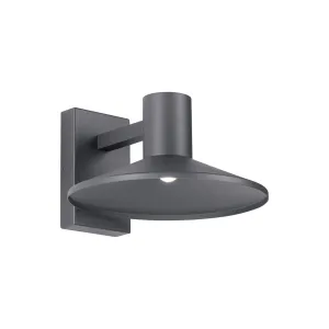 Ash 12 In. LED Lo-Output Outdoor Wall Sconce 400 Lumens 3000K Surge Protection Gray Finish Clear Lens