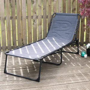 Azuma Extra Large Padded Sun Lounger Garden Recliner Folding Seat