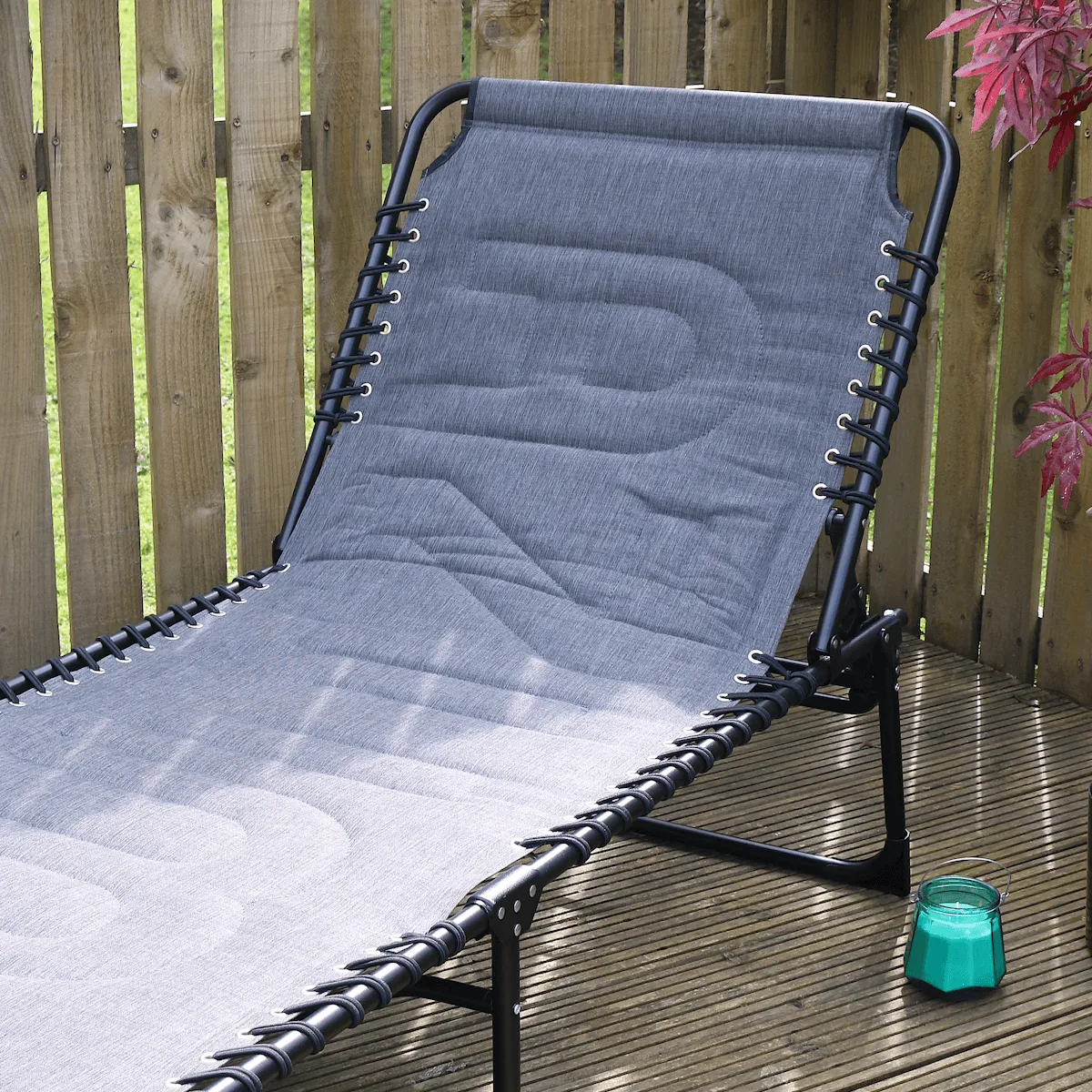 Azuma Extra Large Padded Sun Lounger Garden Recliner Folding Seat