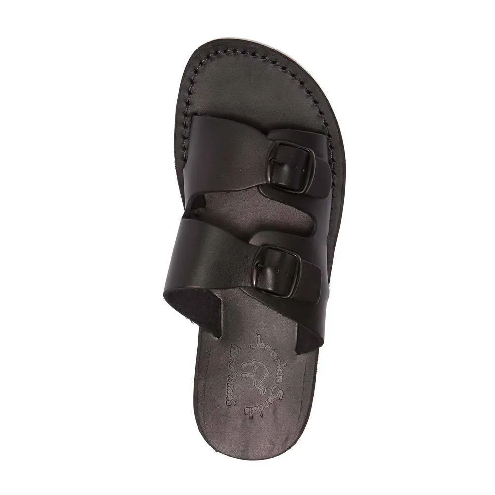 Barnabas - Leather Double Buckle Sandal | Black