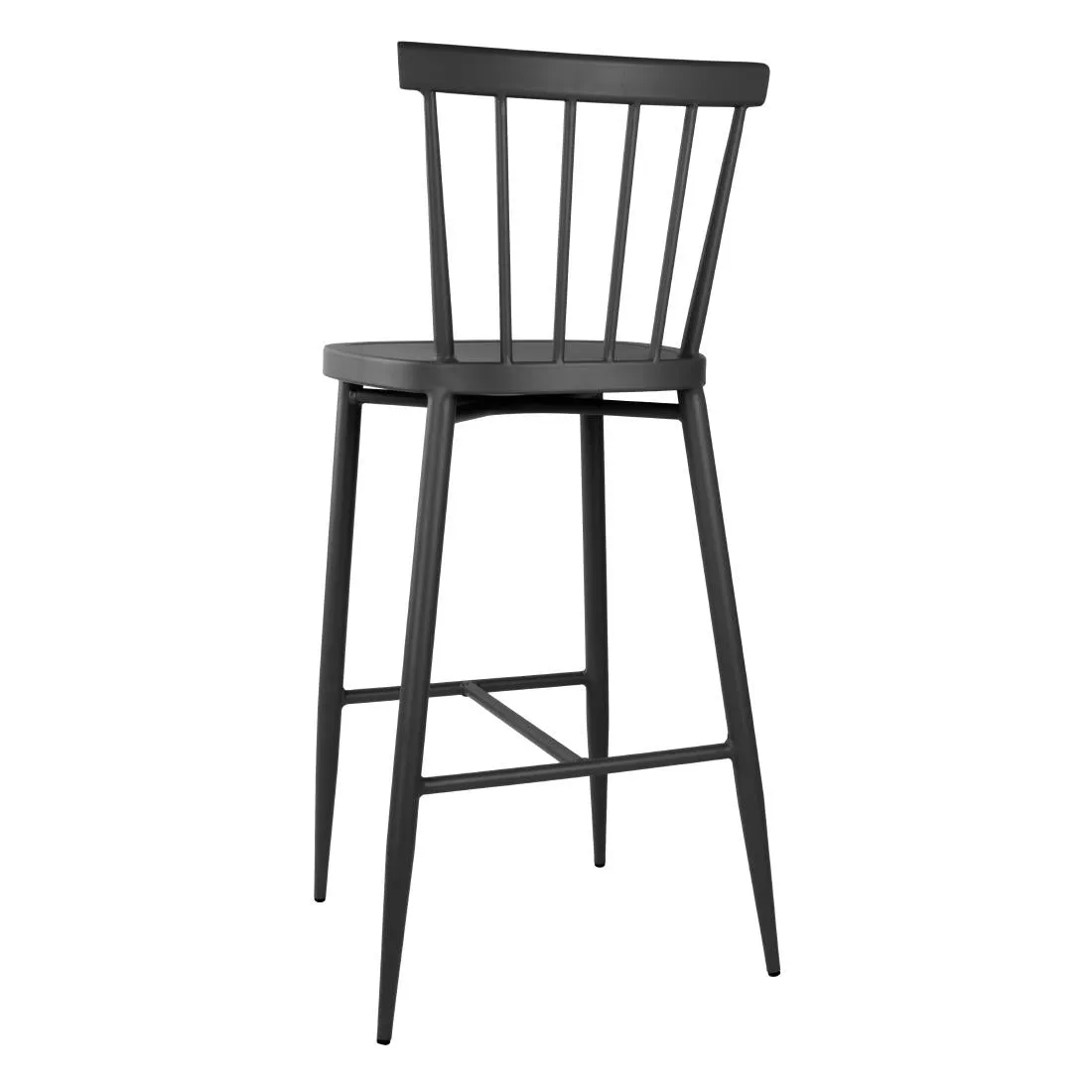 Bolero Windsor Aluminium Black High Stools (Pack of 2) - DX688