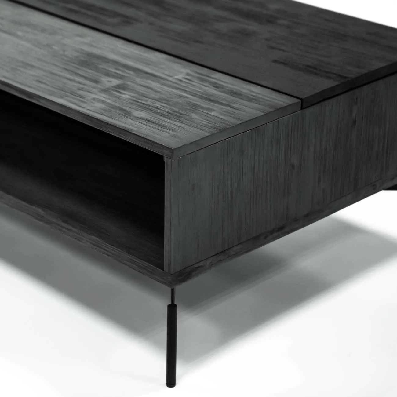 Bronx Black Acacia Coffee Table with Motion Top Mechanism