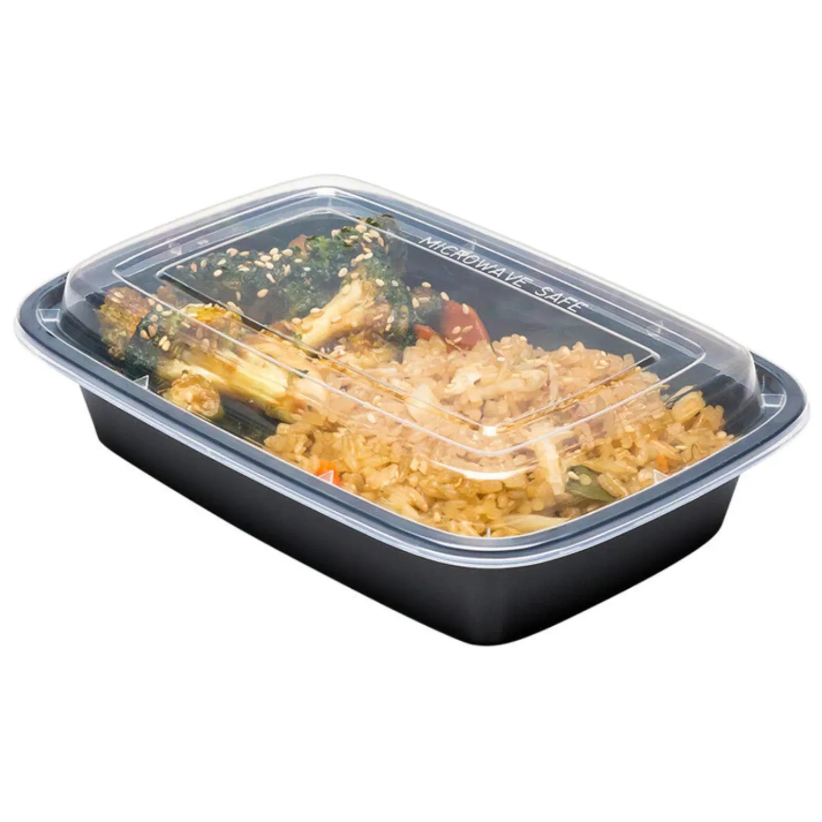 *BULK* 38oz. Black Rectangular Meal Prep / Bento Box Containers with Lids