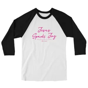 Cherished Girl Grace & Truth Jesus Sparks Joy Christian Long Sleeve Raglan T Shirt