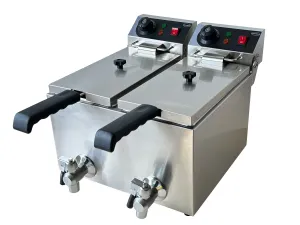 Combisteel Electric Counter Top Fryer 2 x 4 Litre 2 x 3Kw - 7455.1002