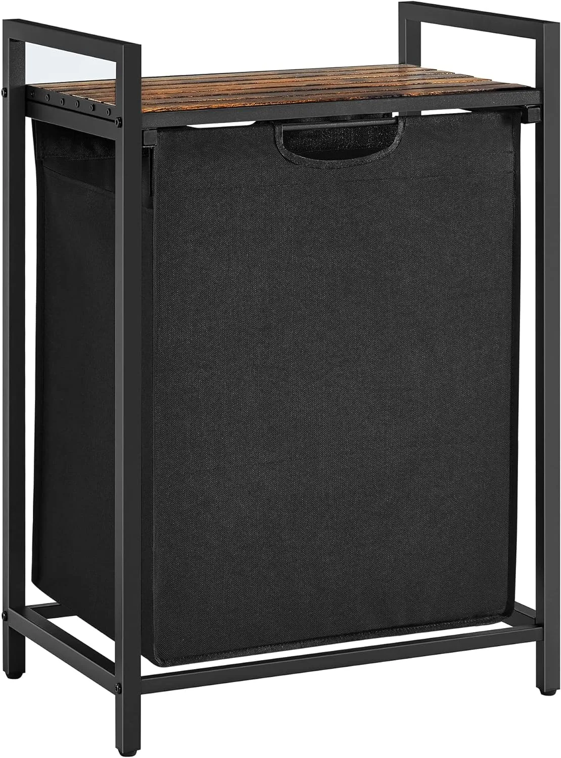 Compact Laundry Hamper with Shelf, Pull-Out Bag 65L VASAGLE