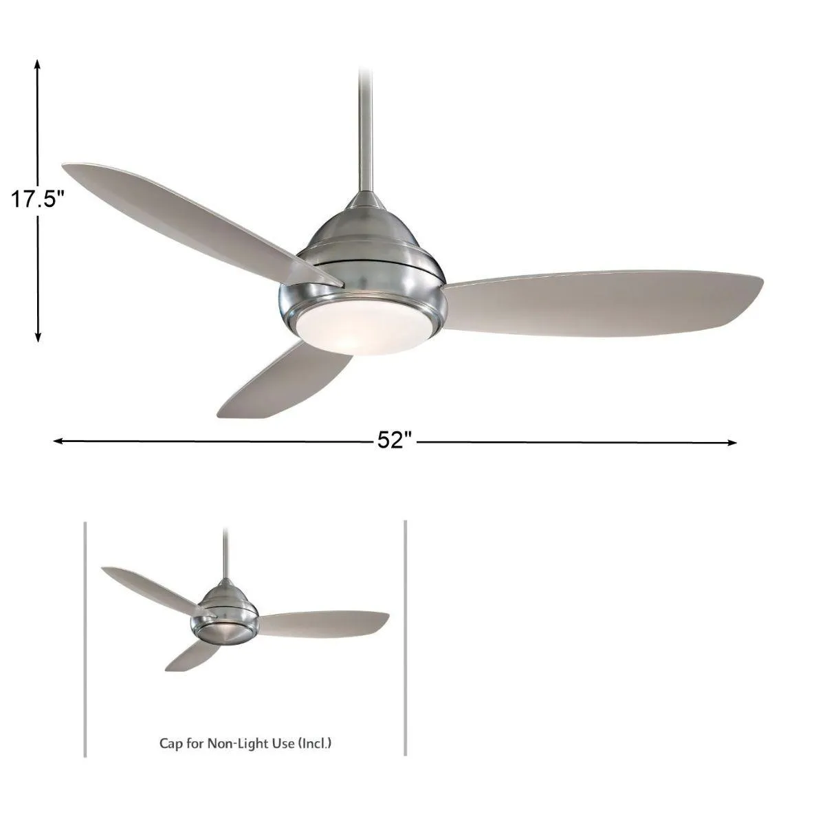 Concept I 52" Nickel LED Indoor Ceiling Fan with Remote Control