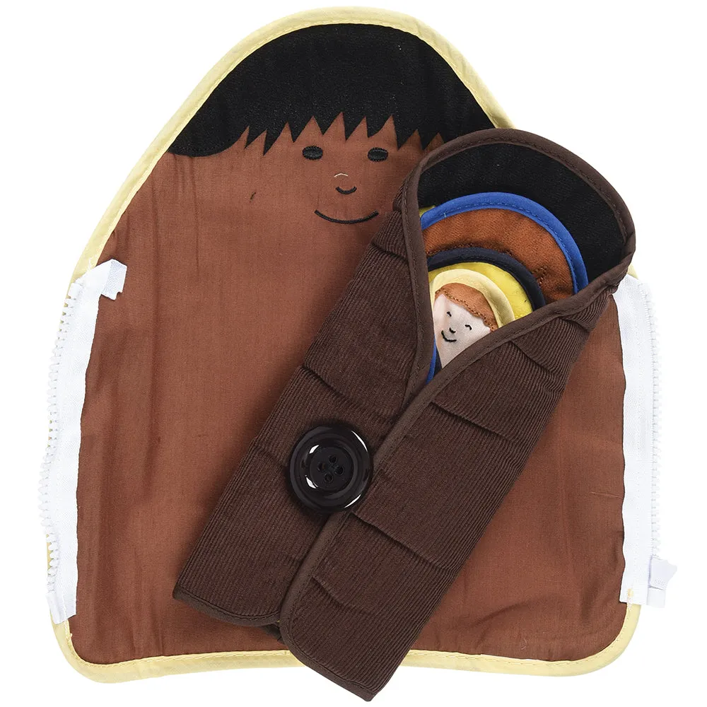 Culturally Diverse Dress to Nest Dolls | 5 Piece Set with Zippers, Snaps, and Buttons