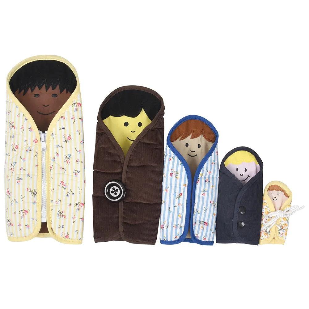 Culturally Diverse Dress to Nest Dolls | 5 Piece Set with Zippers, Snaps, and Buttons