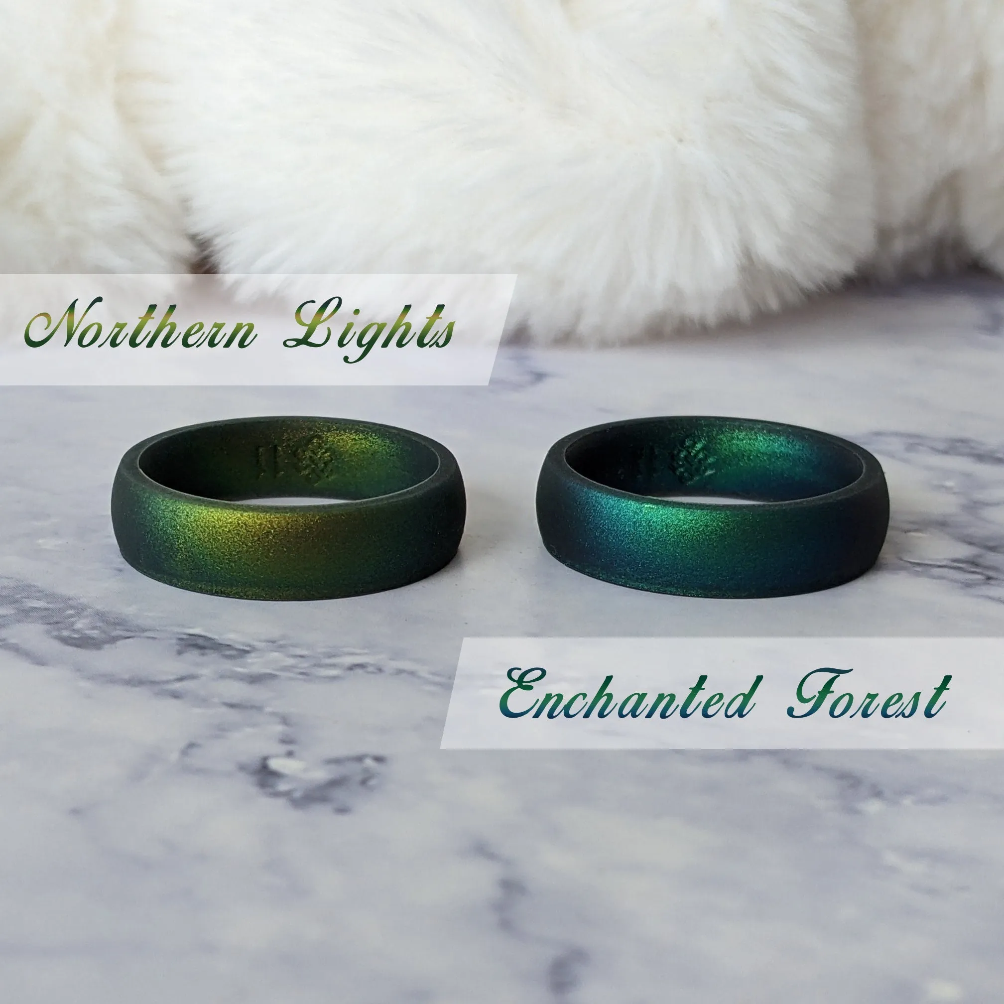 Custom Engraved Mountain Silicone Ring - Arc 4mm or 6mm Band