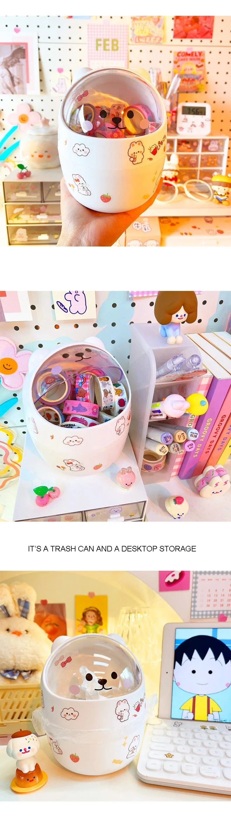 Cute Aesthetic Desktop Bin