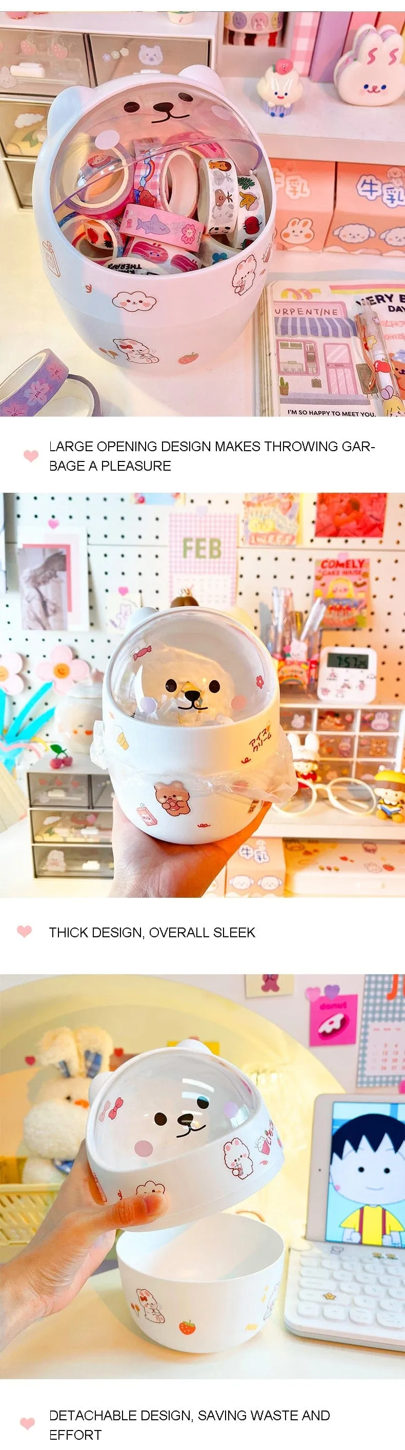 Cute Aesthetic Desktop Bin