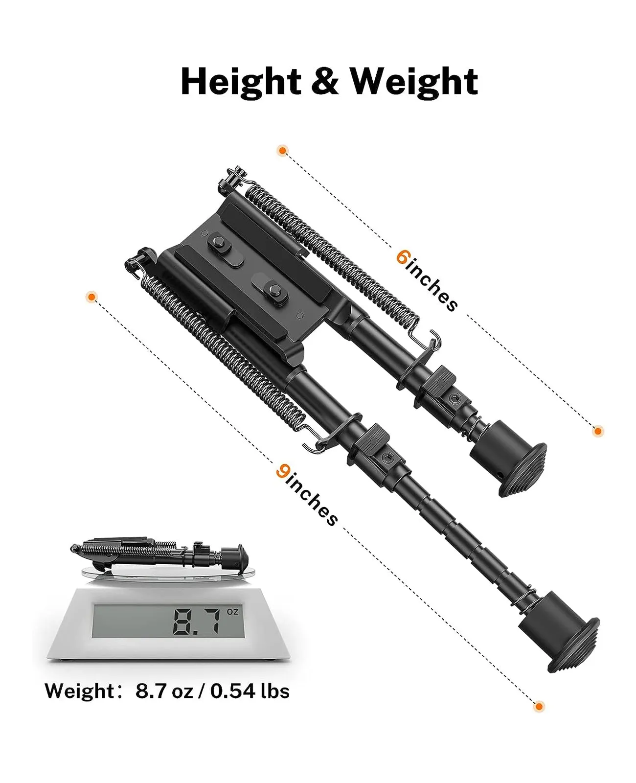 CVLIFE Bipod 6-9 Inches Rifle Bipods Compatible with Mlok - Global