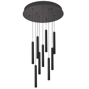 Eli 9 Lights 24 In. LED Pendant Light Black Finish