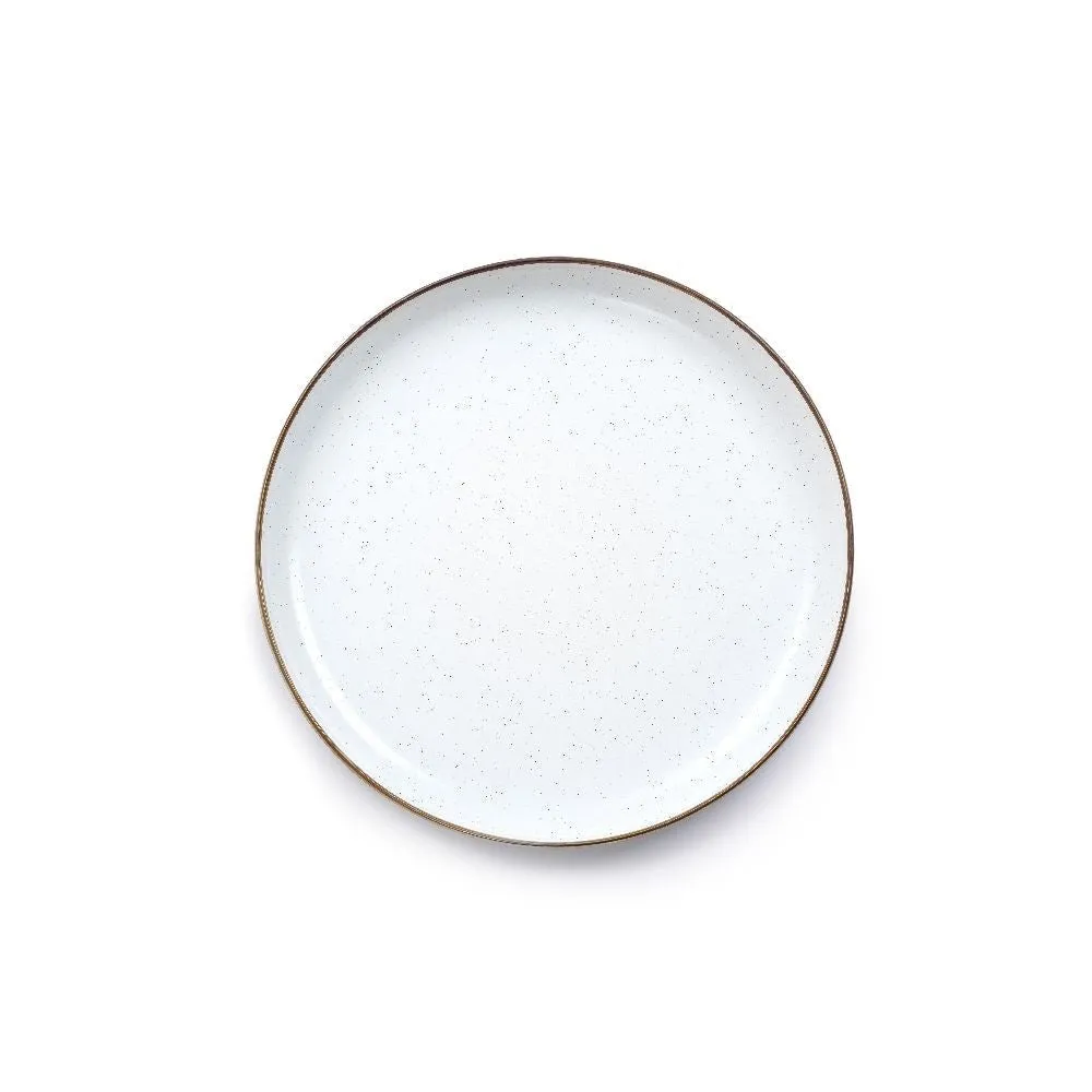 Enamel Plate Set In Eggshell - Set Of Two Plates