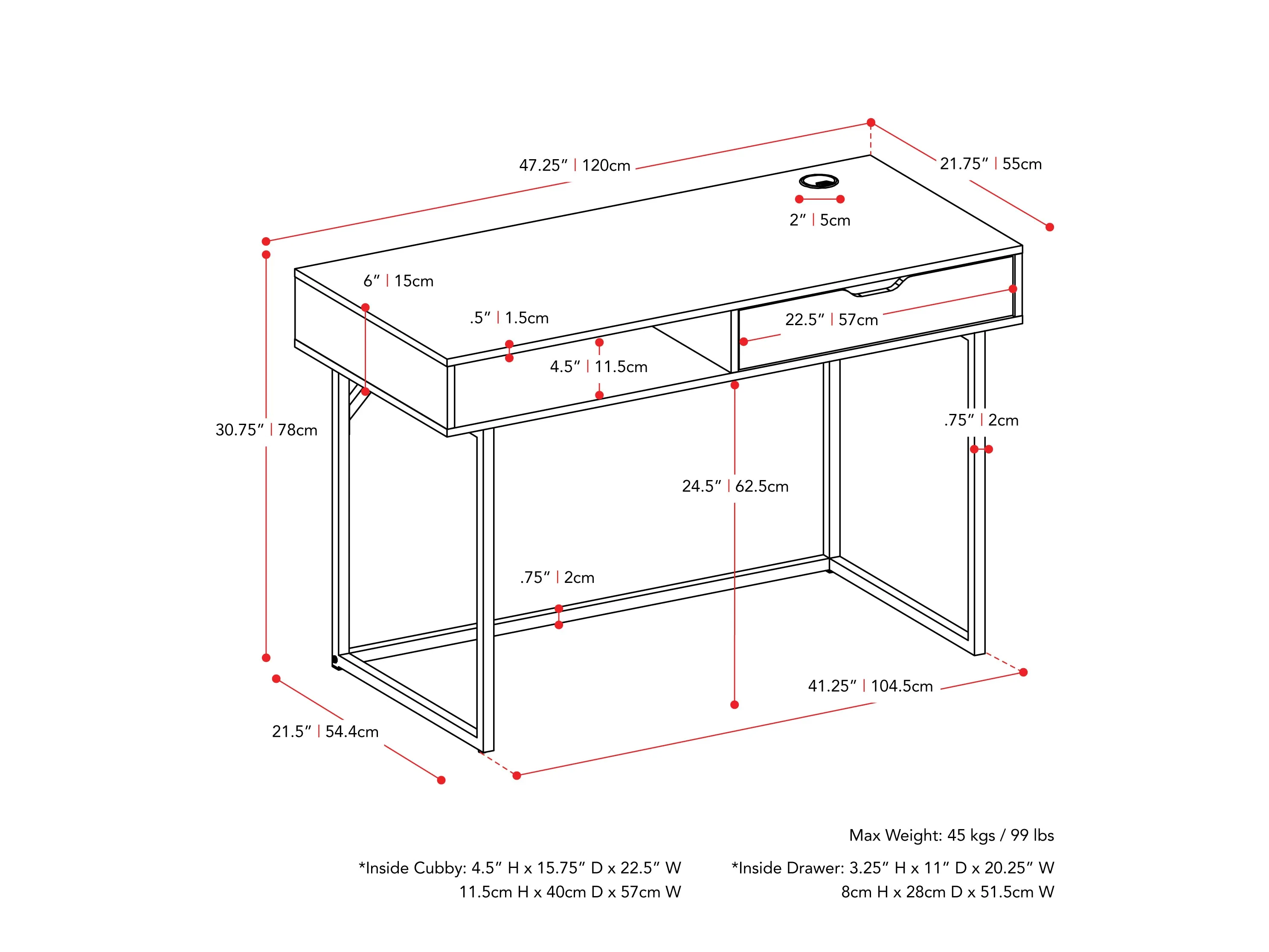 Grey Modern Computer Desk