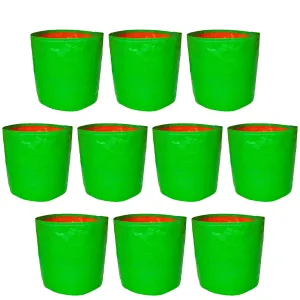 GroWonder Plant Grow Bags 15in x 15in, Terrace Gardening Vegetable Planting Pots, Woven Fabric Leafy Fruits Growing Containers- Pack of 10