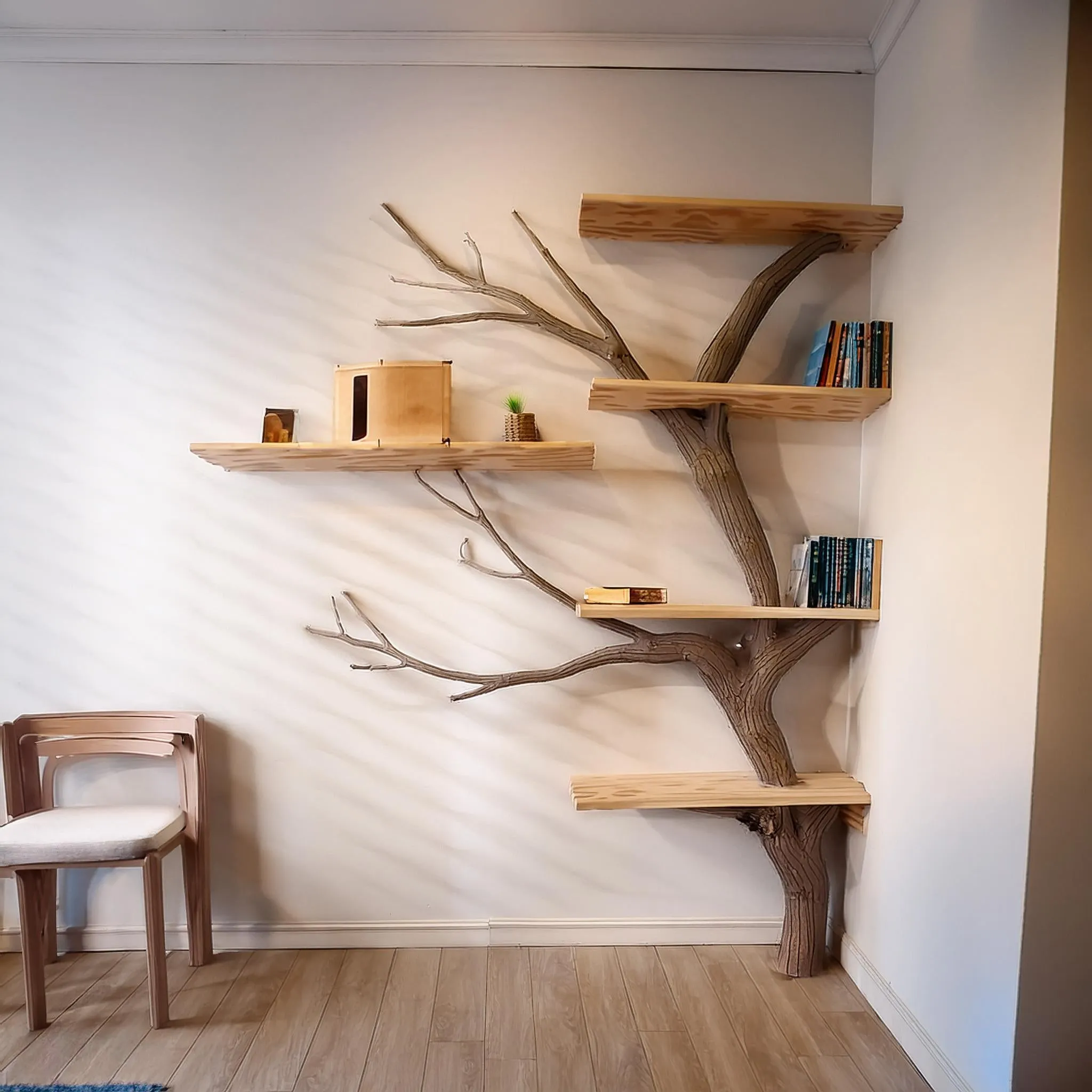 Handcrafted Tree Bookshelf with Branches