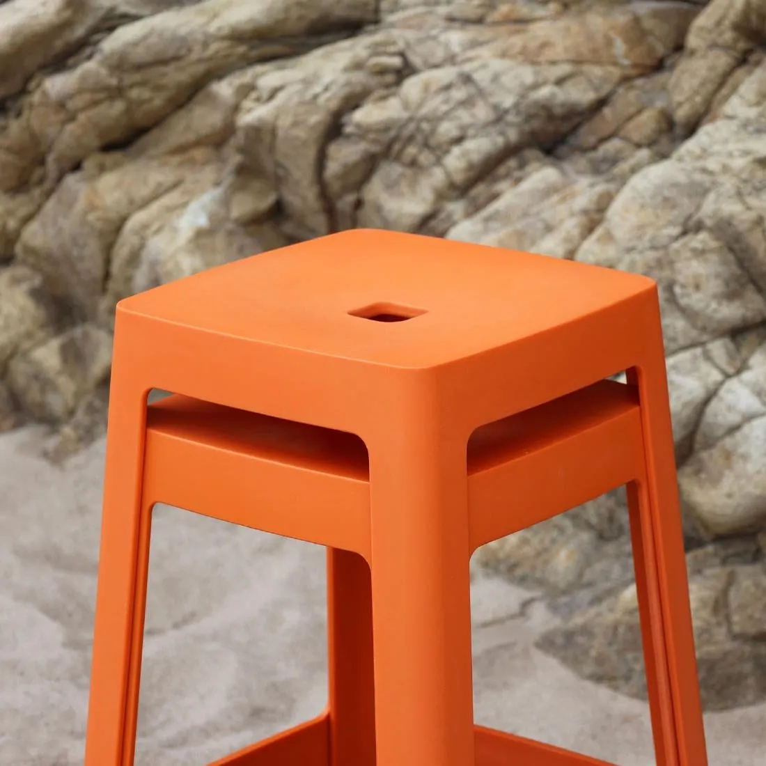 HX780 Origin Base Mid Stool Signal Orange 430x430x560mm (Pack of 2)