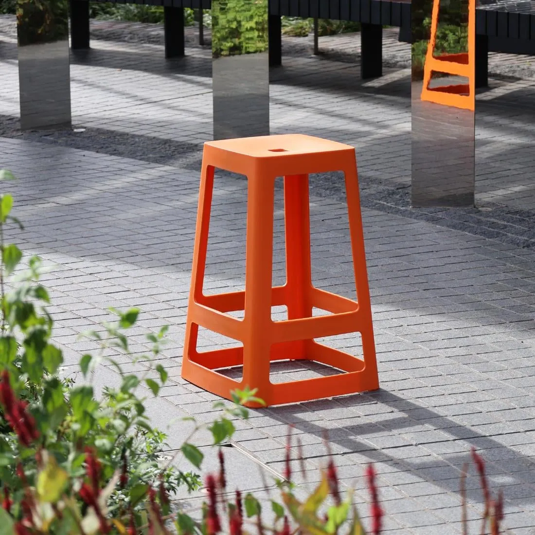 HX780 Origin Base Mid Stool Signal Orange 430x430x560mm (Pack of 2)