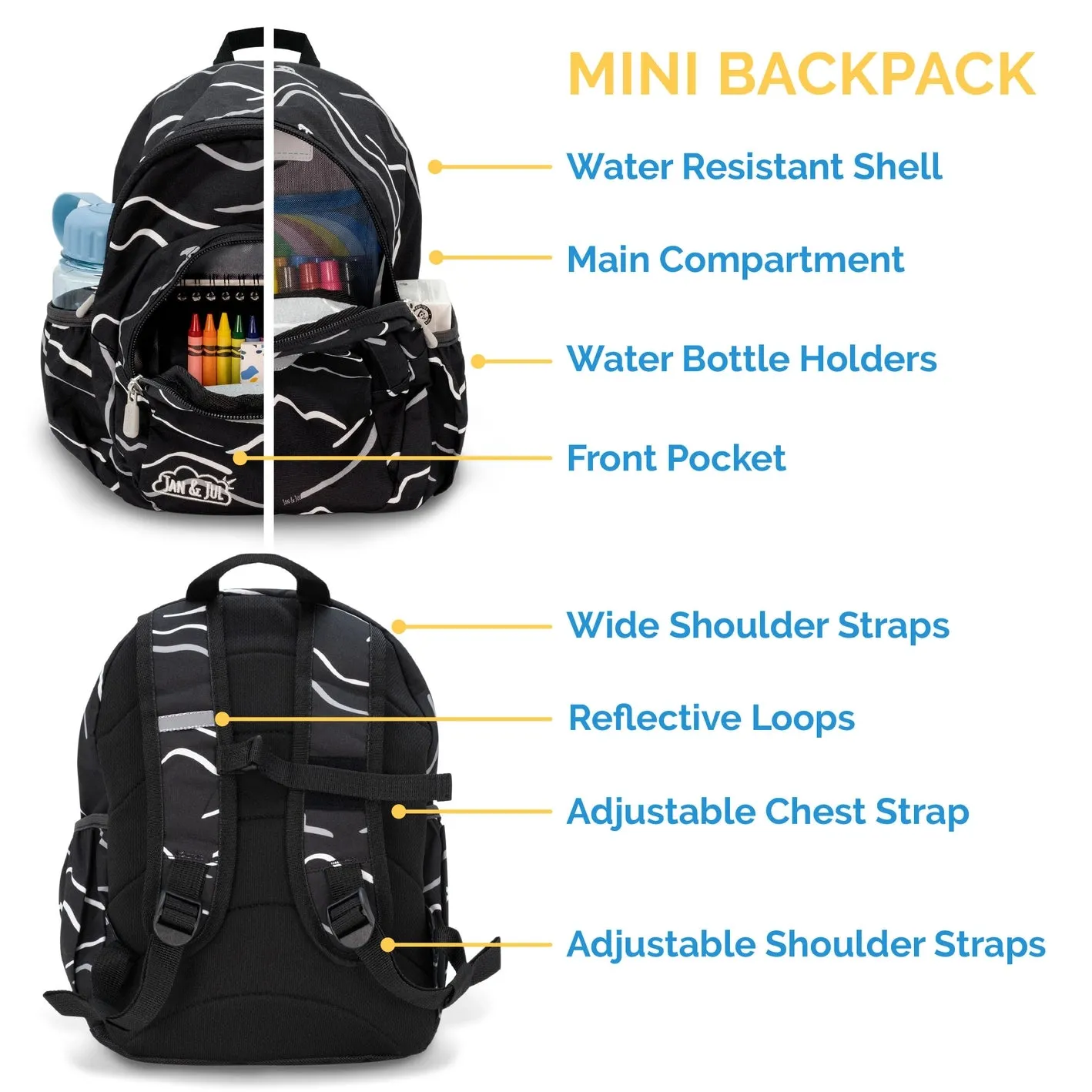 Jan & Jul - Little Xplorers Mini Preschool Backpack - Space Dinos