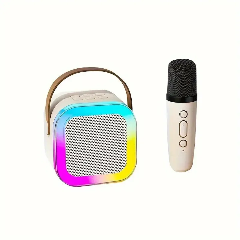 Karaoke Bluetooth Speaker with Led Lights and Wireless Microphone