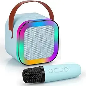 Karaoke Bluetooth Speaker with Led Lights and Wireless Microphone