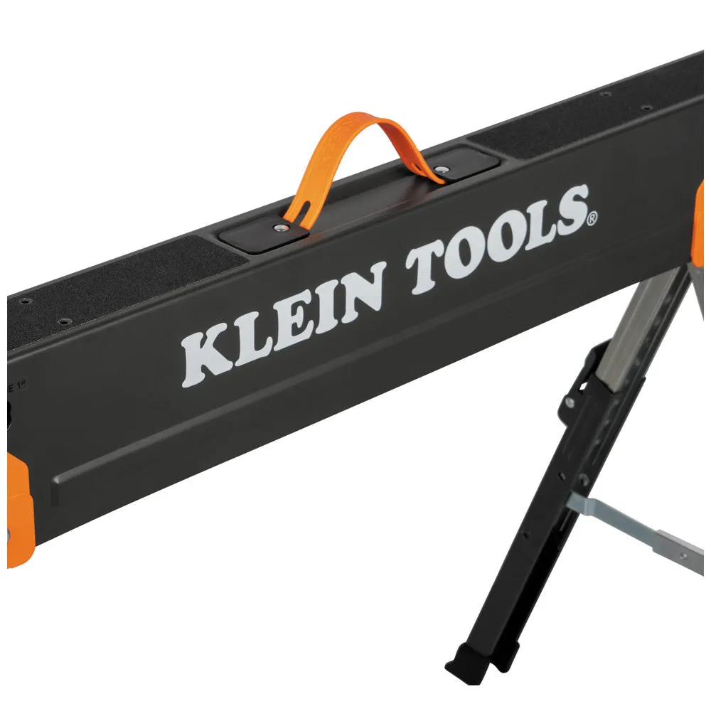 Klein 66188 Adjustable-Leg Folding Saw Horse and Jobsite Table, 1-Pack