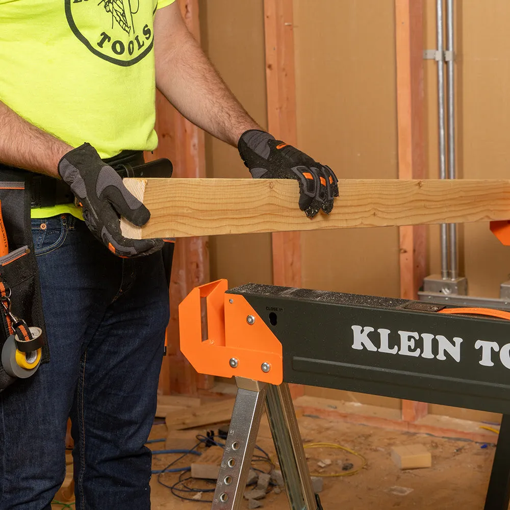 Klein 66188 Adjustable-Leg Folding Saw Horse and Jobsite Table, 1-Pack