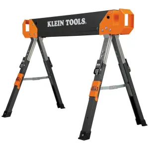 Klein 66188 Adjustable-Leg Folding Saw Horse and Jobsite Table, 1-Pack