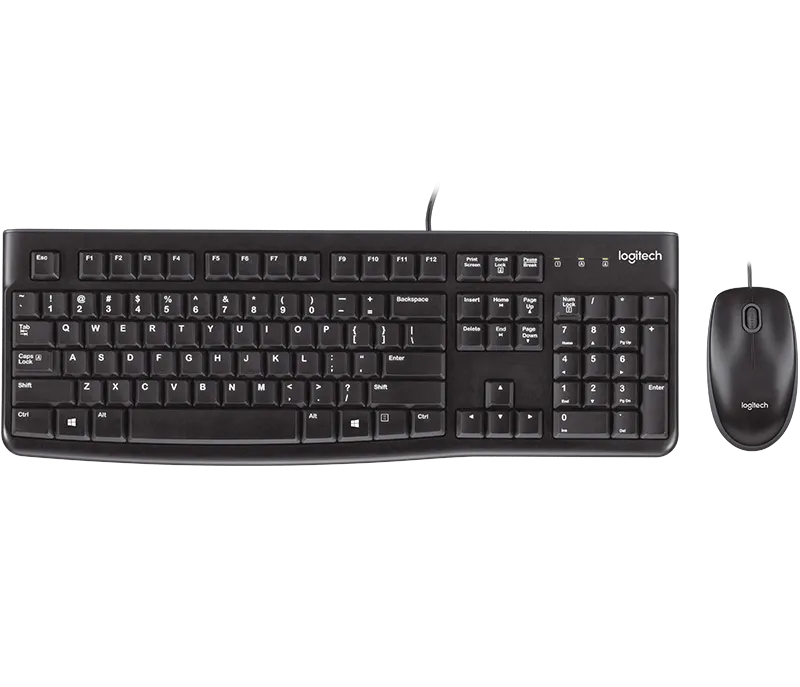 Logitech MK120 CORDED KEYBOARD AND MOUSE COMBO Plug-and-Play USB Combo