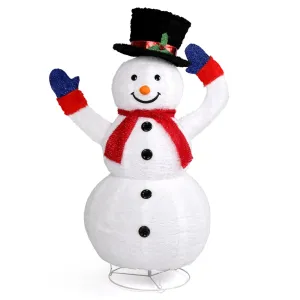 modern EasingRoom Pop-Up Lighted Snowman, Christmas Outdoor Decor Moving Hat Snowman Decoration,4ft