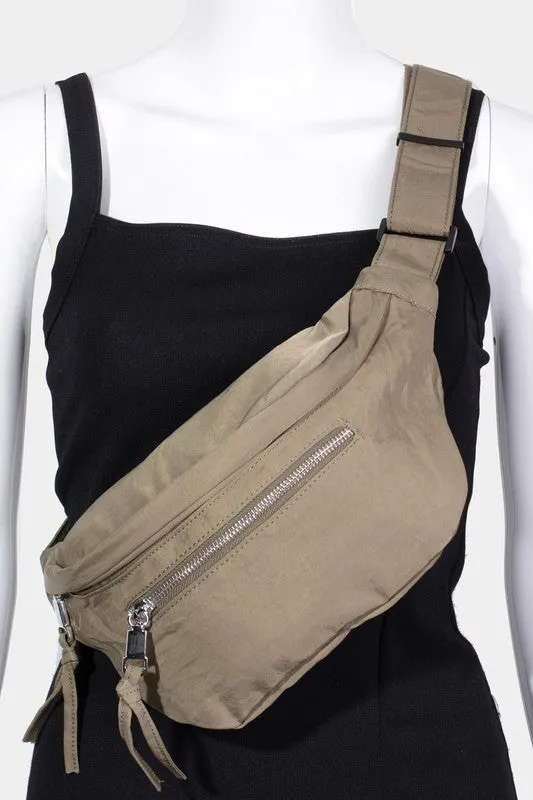 Multi Pocket Nylon Crossbody Bag