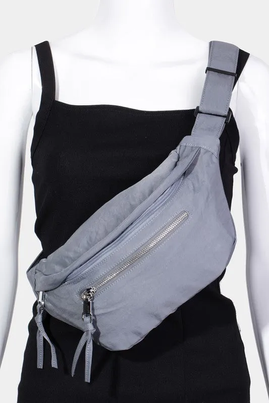 Multi Pocket Nylon Crossbody Bag