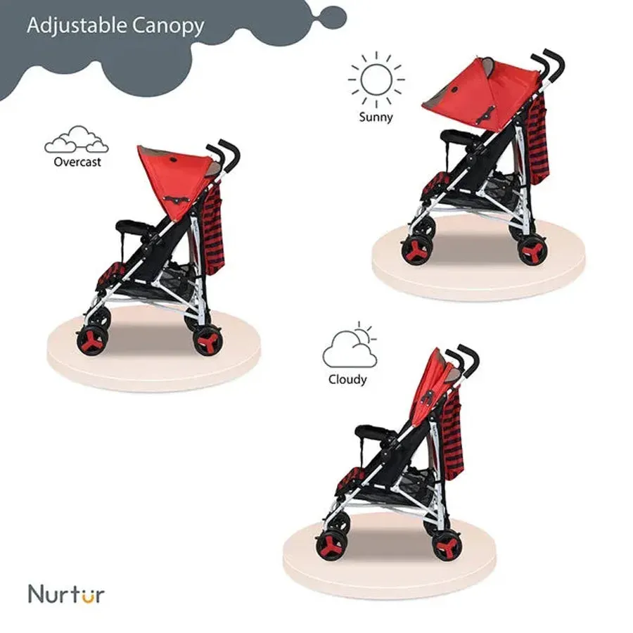 Nurtur Luca Bear Lightweight Stroller (Red)