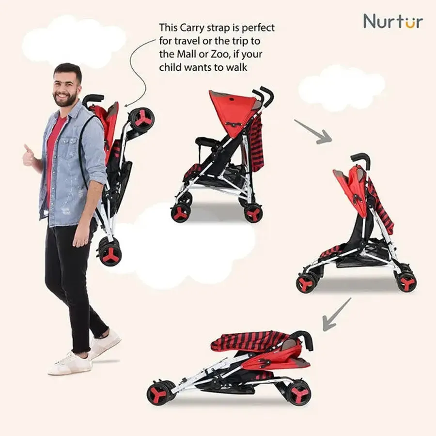 Nurtur Luca Bear Lightweight Stroller (Red)